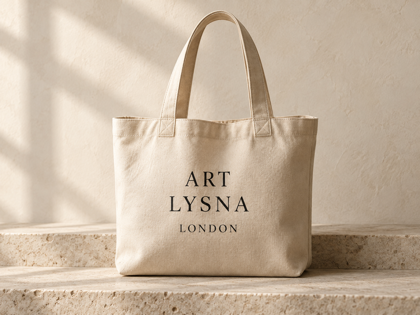 Art Lysna cream canvas tote bag